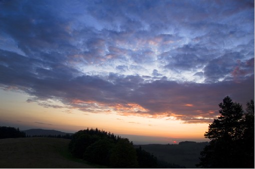 Sunset above Hukvaldy 2 - Hukvaldy, Frydek-Mistek, Czech rep., 6th August 2009