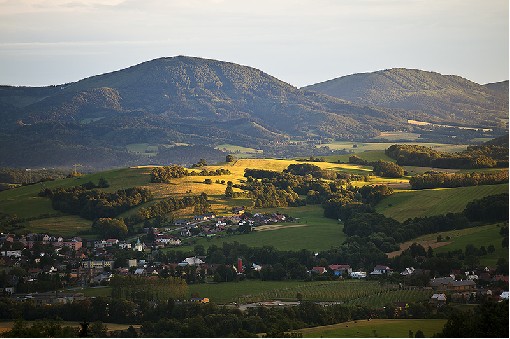 Myslik - Myslik, Ondrejnik Mt. at far, Beskydy Mts., 10th July 2012, 7:25 PM Czech rep.